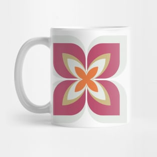 Modern Bold Stylized Flower in sunset tones of orange and hot pink Mug